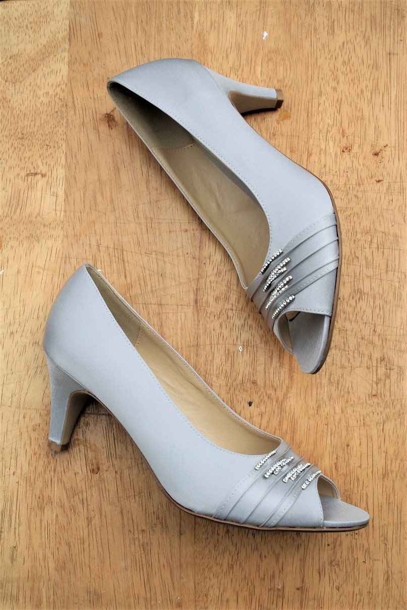light grey satin shoes